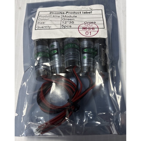 520nm 5MW GREEN POINT LINE CROSS MODULE - 5 Pack - Brand New Sealed - Picture 3 of 5